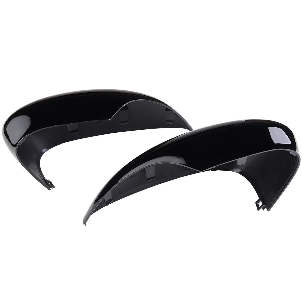 Mayitr 1 Piece Gloss Black Side Mirror Cover Cap Left/Right Wing Door For Ford Fiesta MK7 2008-2017