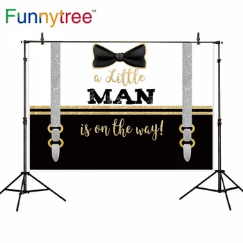 

Funnytree backdrop for photo studio little man birthday for children baby shower photography background photobooth photocall