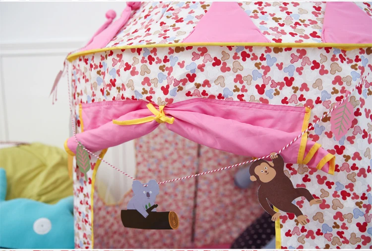 Детская игровая палатка для двора, Замок принцессы, 125X105 см, розовый, голубой, портативная игровая палатка Tipi, палатки в форме замка, детские рождественские подарки