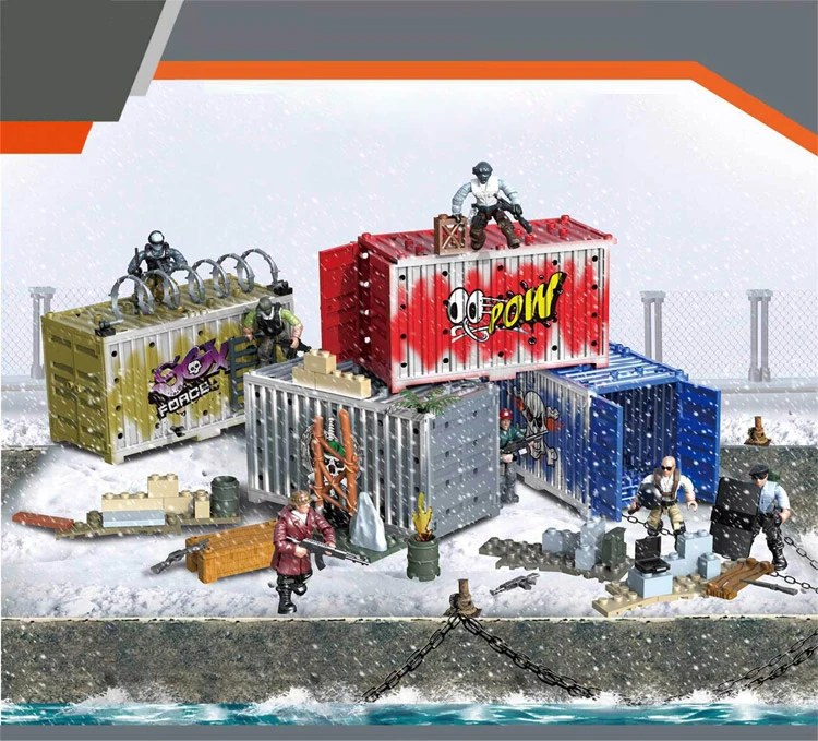 

1:36 scale Modern military Snow Leopard Commando action figures mega building block Containers weapon bricks toys for boys gifts
