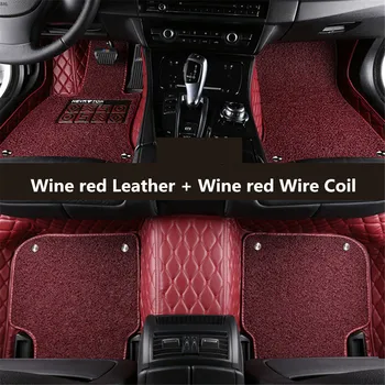 

Auto Floor Mats For Land Rover Range Rover Evoque 3 Door 2011-2017 Foot Carpets Step Mat Embroidery Leather Wire coil 2 Layer