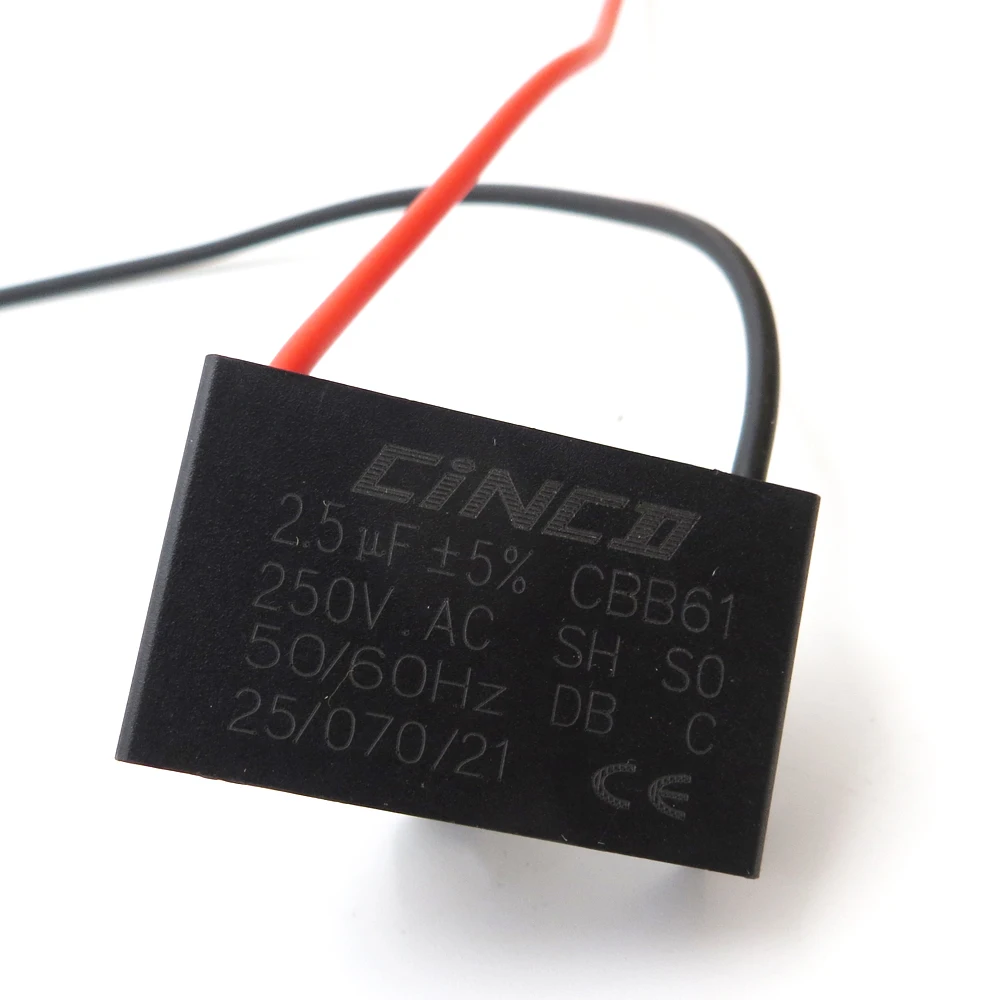 

CBB61 2.5 UF 250 220 V 2 wires Motor Run Capacitor electrical fan Speed electric fanner ventilators mf mfd mkf Vac Volt