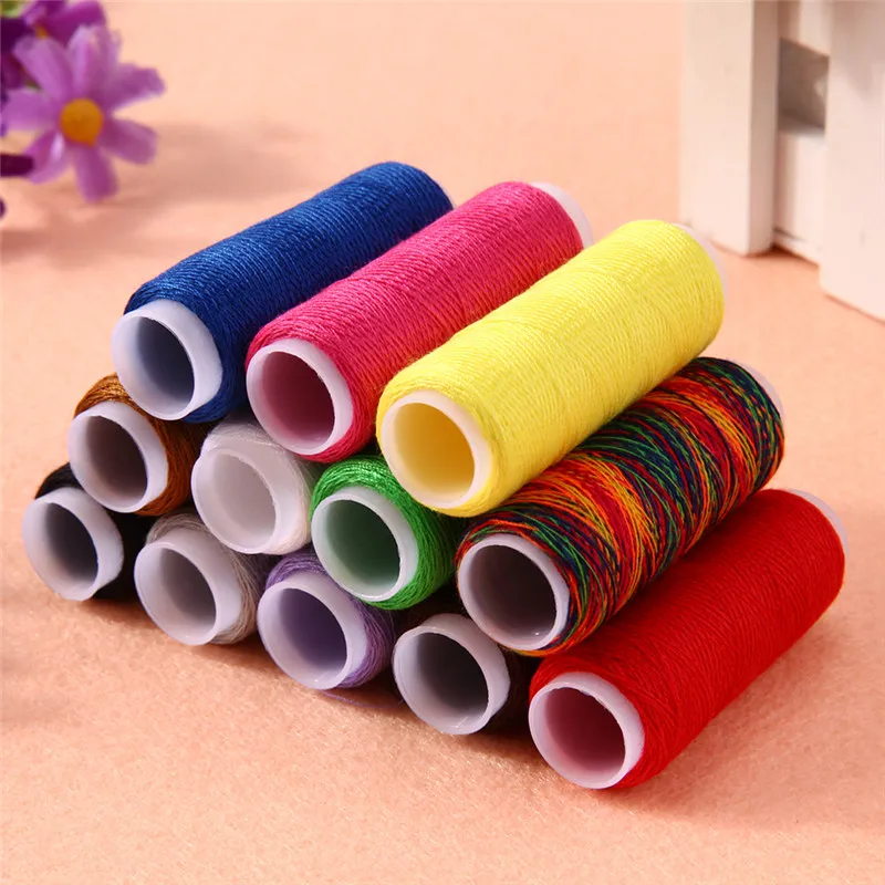 12 рулонов/набор разных цветов швейные нитки DIY Набор нитей для шитья для ручного шитья или швейной машины