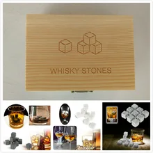 3 вида цветов 9 шт./компл. Виски камни со словами деревянный ящик Виски камни каменный куб камень деревянная коробка