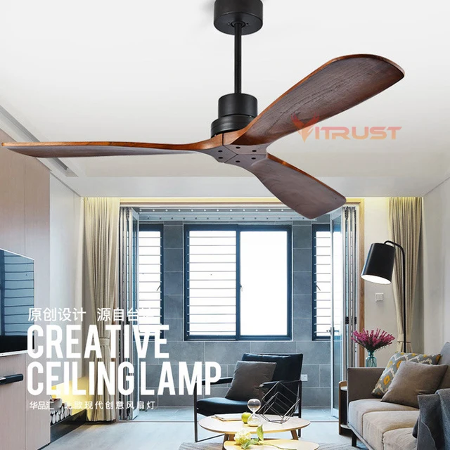 Industrial Vintage Ceiling Fan Without Light Wooden Fans Industrial Vintage Ceiling Fan Without Light Wooden Fans With Remote Control Nordic Simple Home Fining