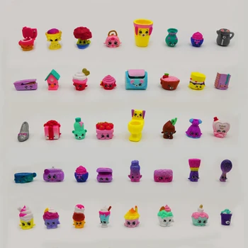 

15PCS High Quality 2to5cm Famous cartoon shopkin hot gift toy size kids play soft rubber toy Random for kids