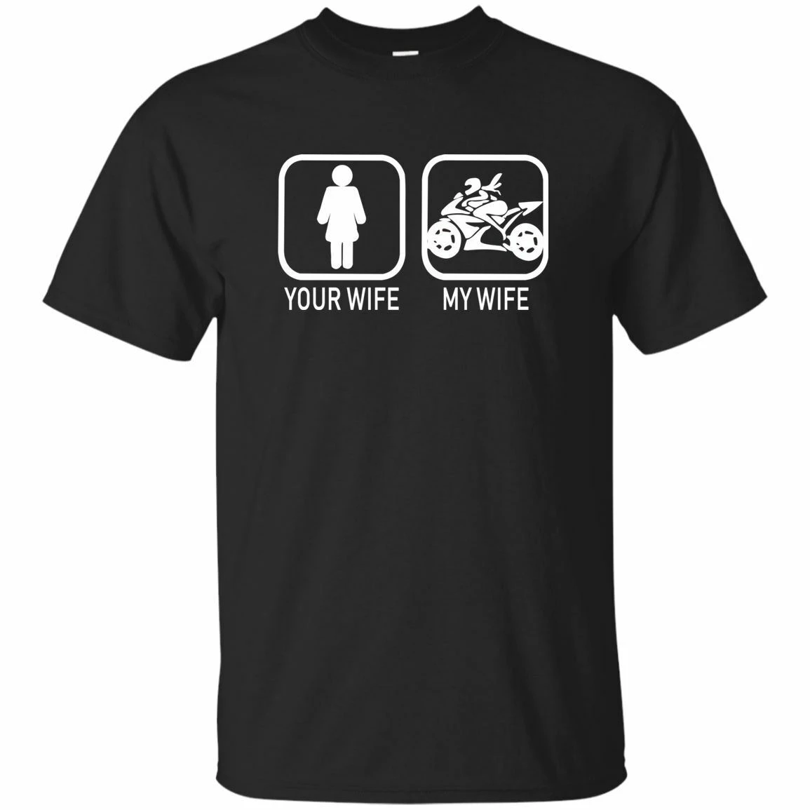 

Your Wife, My Wife Motorbikes - Motorcycles Dad Mom T-Shirt Mens Back Navy Shirts Funny Design