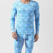 Для мужчин S хлопок комплекты термобелья Цветок Олень печатных Кальсоны для женщин толстые теплые круглый Средства ухода за кожей Шеи Майки Для мужчин Кальсоны для женщин Зимний комплект