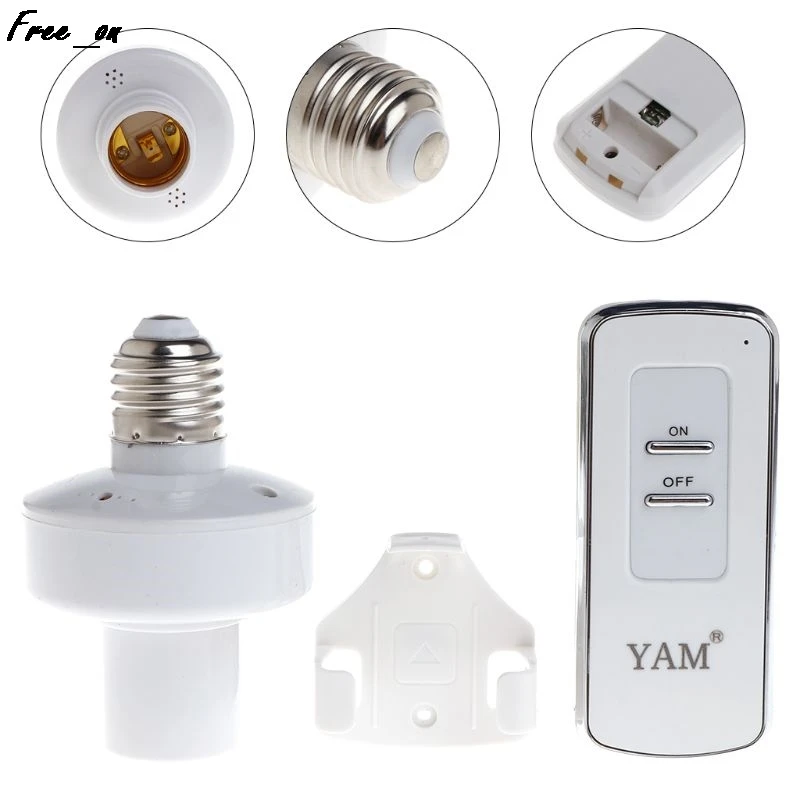 

Wireless Remote Control E27 Screw Light Lamp Bulb Holder Cap Socket Switch