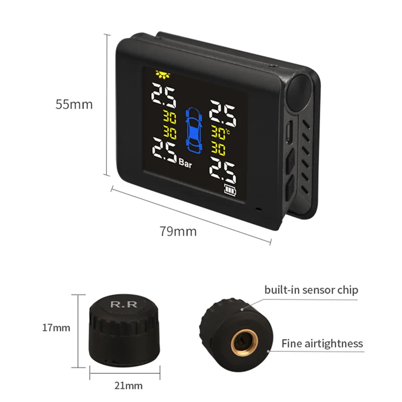 Folding Wireless Tire Pressure Monitoring Alarm System TPMS for Hyundai For KIA Universal Digital Solar-Powered Car TPMS Folding Wireless Tire Pressure Monitoring Alarm System TPMS for Hyundai For KIA Universal Digital Solar-Powered Car TPMS