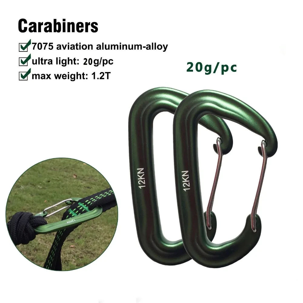 Carabiner Clip, 3 Heavy Duty Small Carabiner for Hammocks, Camping Accessories, Hiking, Keychains, 880 lbs, Black