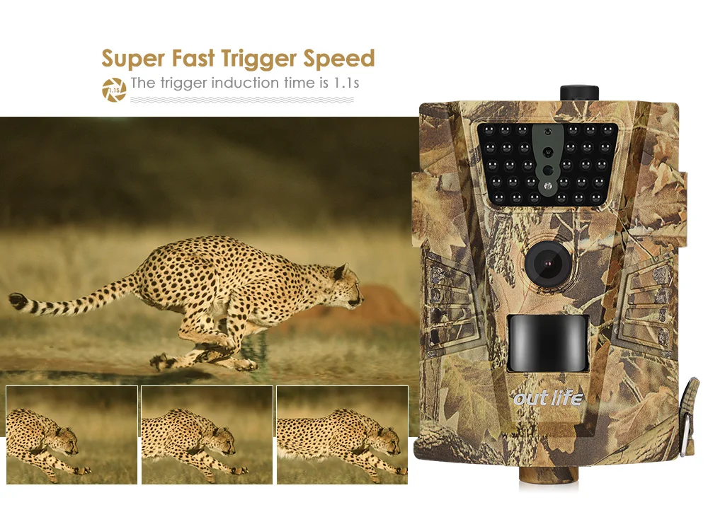 Outlife Trail camera 12MP 1080P 30 шт. Инфракрасные светодиоды 850nm охотничья камера IP65 водонепроницаемая камера с углом обзора 120 градусов