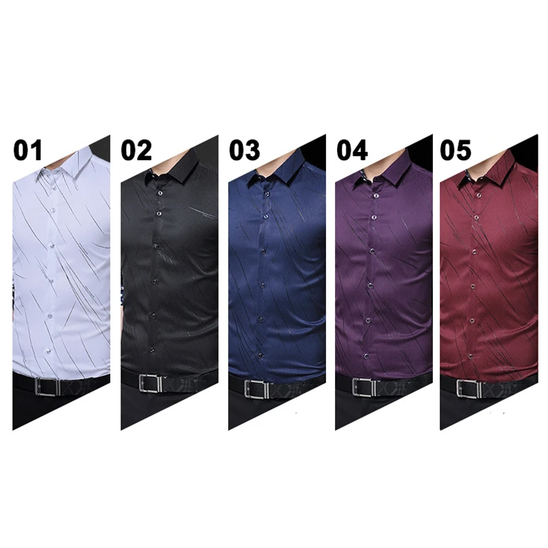 TFETTERS New Arrival Plus Size Mens Formal Shirts Meteor Print Long Sleeve Blouse Shirts for Men M - 5XL Imported Shirt Men