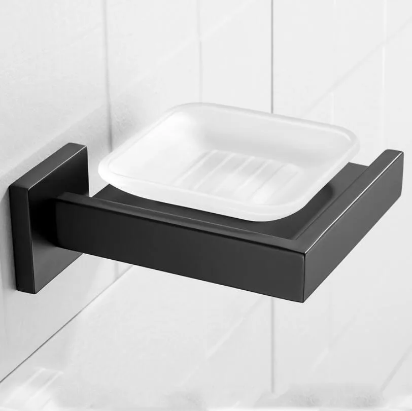 304 квадратная черная мыльница из нержавеющей стали для ванной комнаты, Настенный мыльница, подставка