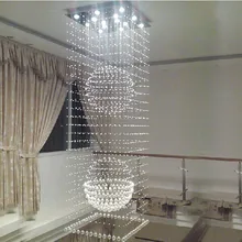 El Luxor Hotel Lobby Crystal Pendant Lights Hanging Double Staircase Led Lamps
