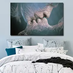 Современные поцелуй Wall Art Холст Картина настраиваемый цифровой фото картина, плакат, постер печати для Гостиная Home Decor груза падения