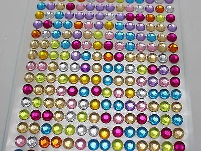 

3 Sheet of 504pcs Mixed Color 6mm Round Self-Adhesive Acrylic Rhinestone Sticker
