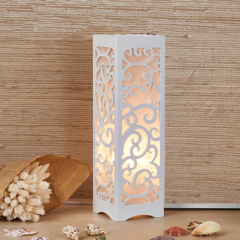 

Night Light Table Lamp Hollow Modern Portable Durable for Study Bedroom Bedside JA55