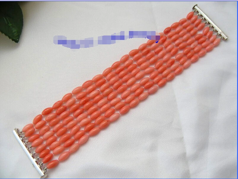 

FREE SHIPPING>>>@@ shipping>>>>stunning 8rows 10mm baroque pink natural coral bracelet d11 new