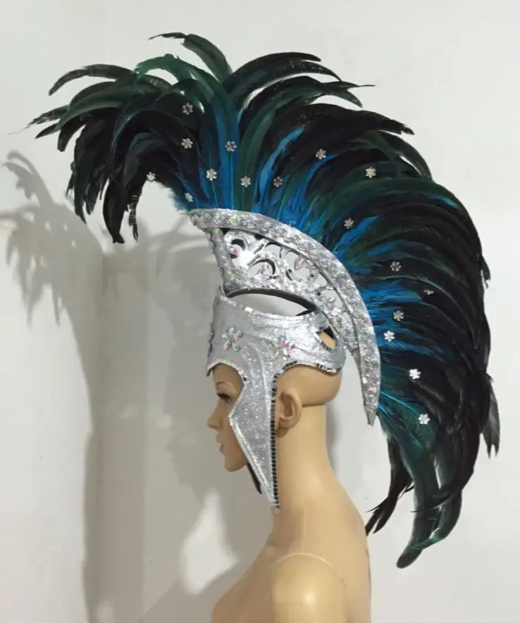 

Headdress flower carnival party Feather headdress flower Stage performance Feather clothing Warrior helmet Ladies man