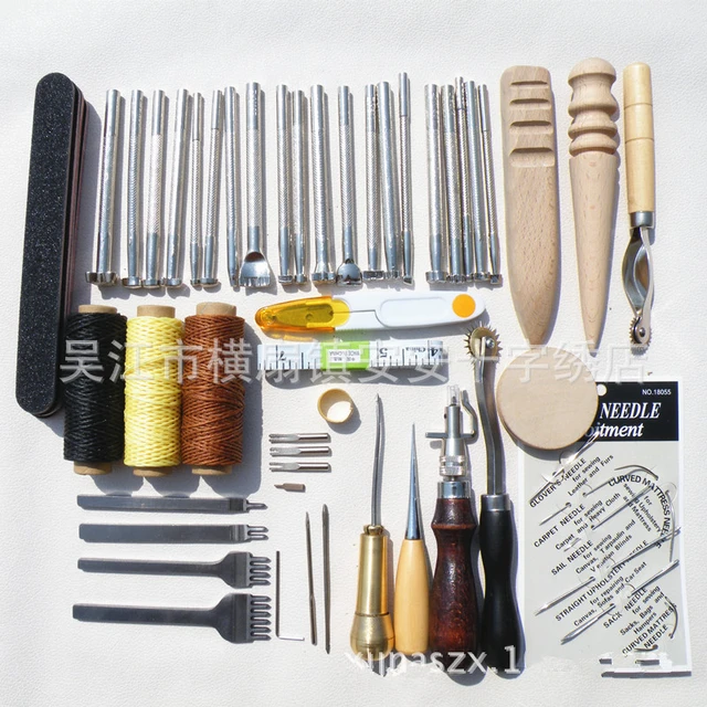 Professional DIY Leather Craft Tool Set Beginner Leather Work Kit for Hand  Sewing Stitching Stamping Saddle Carving - AliExpress