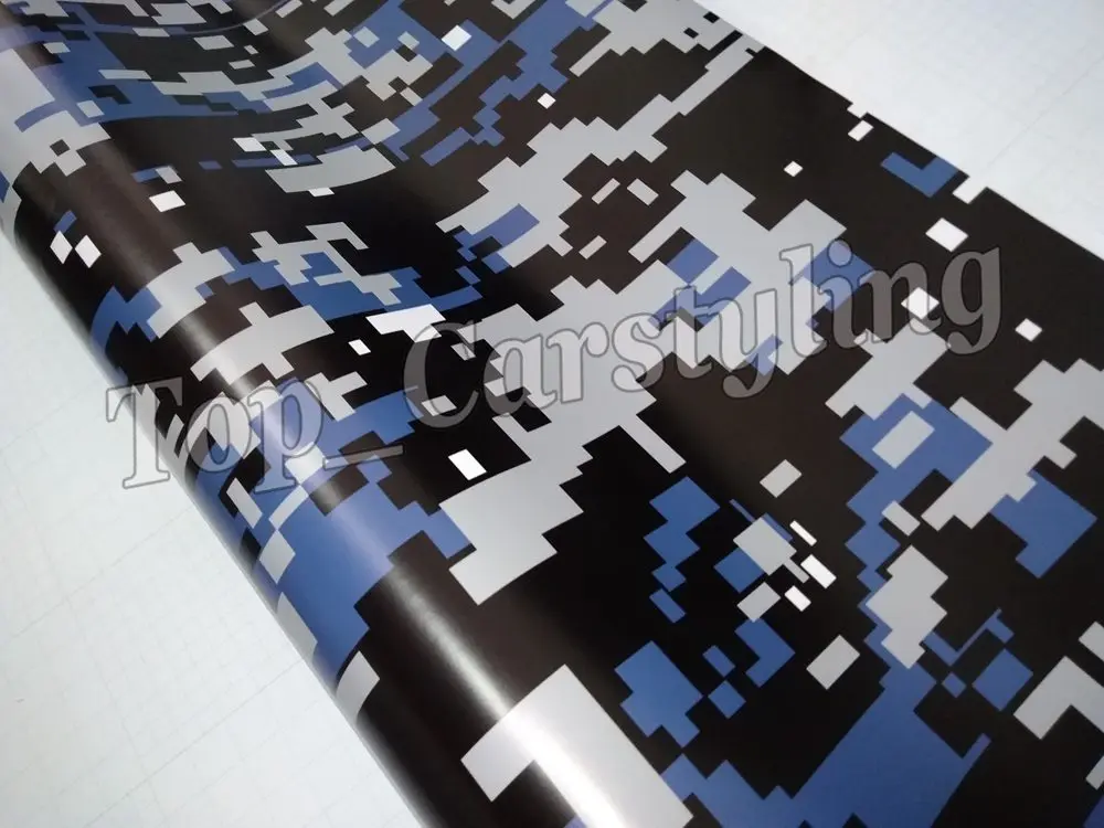 blue camouflage vinyl car wrapping film camo digital Tiger (2)