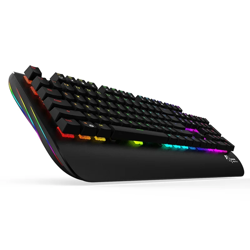 Royal Kludge Black Shodow металлическая панель RGB с подсветкой USB Проводная Механическая клавиатура, большая Подставка для рук черная, синяя, коричневая, красная ось