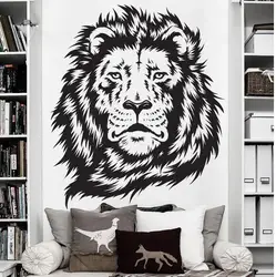Король Лев на стены Животные стены Стикеры для Спальня африканских животных джунглей Лев стены Книги по искусству росписи украшения дома