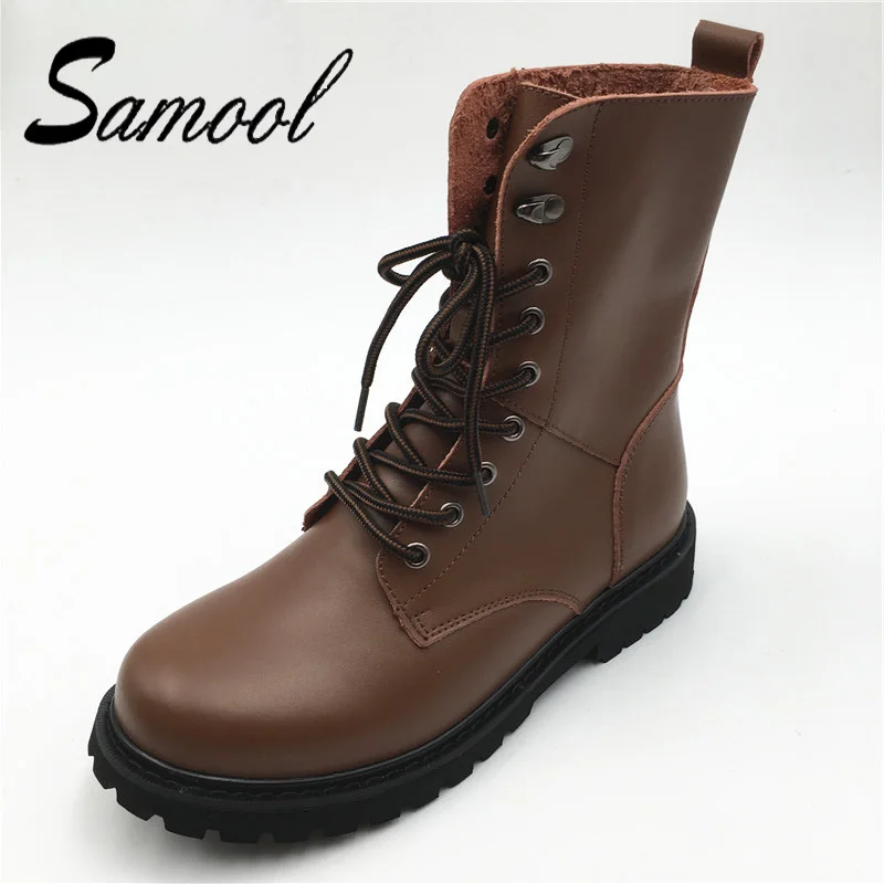 

Samool Men Motorcycle Boots Vintage Combat Boot Spring Autumn 2018 New Cow Split Leather Waterproof Military Boots Men TX5