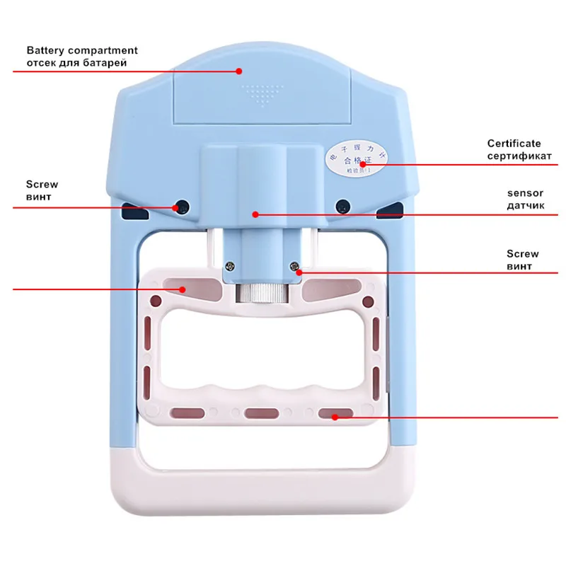 90 кг/198lb цифровой ЖК-динамометр рукоятка измерения мощности Измеритель силы слизи Разработчик для бодибилдинга гимнастических упражнений