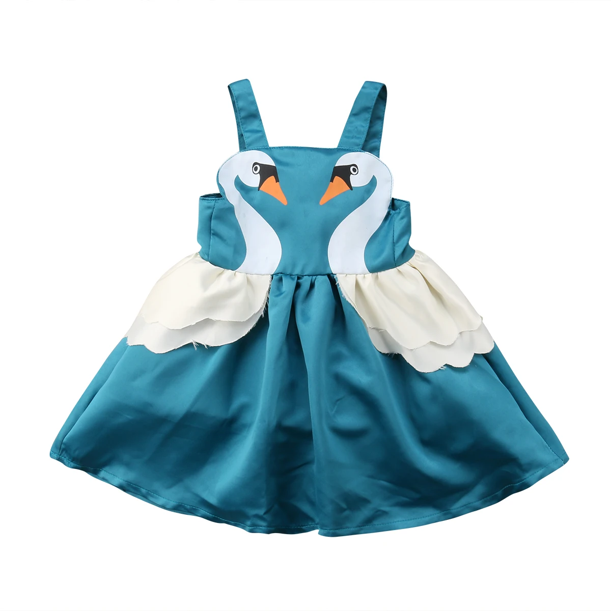 

Toddler Kids Baby Girs Dress Swan Party Wedding Pageant Dress Sundress Sleeveless Cute Mini Dress Baby Girl 1-5T