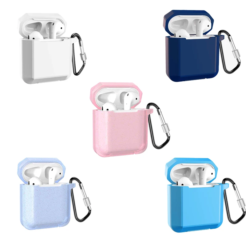 Сплошной цвет ТПУ Мягкий силиконовый Bluetooth беспроводной Чехол для наушников Apple