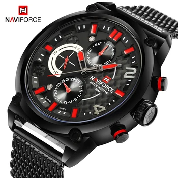 

NAVIFORCE Military Analog Watch Men Top Brand Luxury Mens Waterproof Sport Watches Male Steel Mesh Belt Quartz Wristwatch Clock