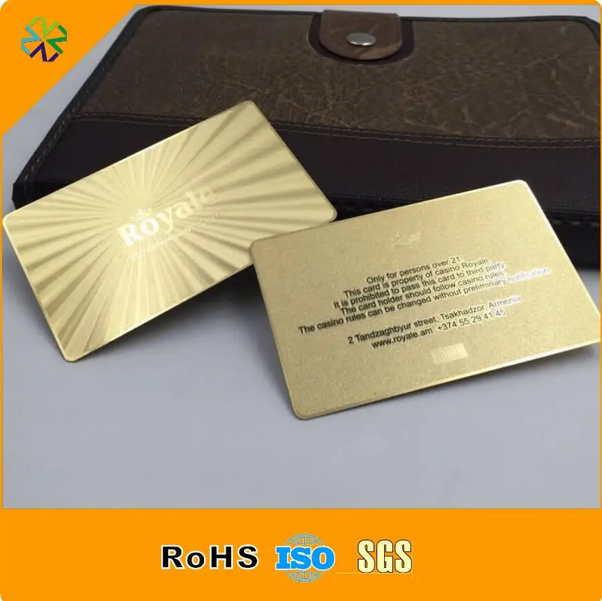 Review Factory wholesale high quality customized logo blue plated metal business card