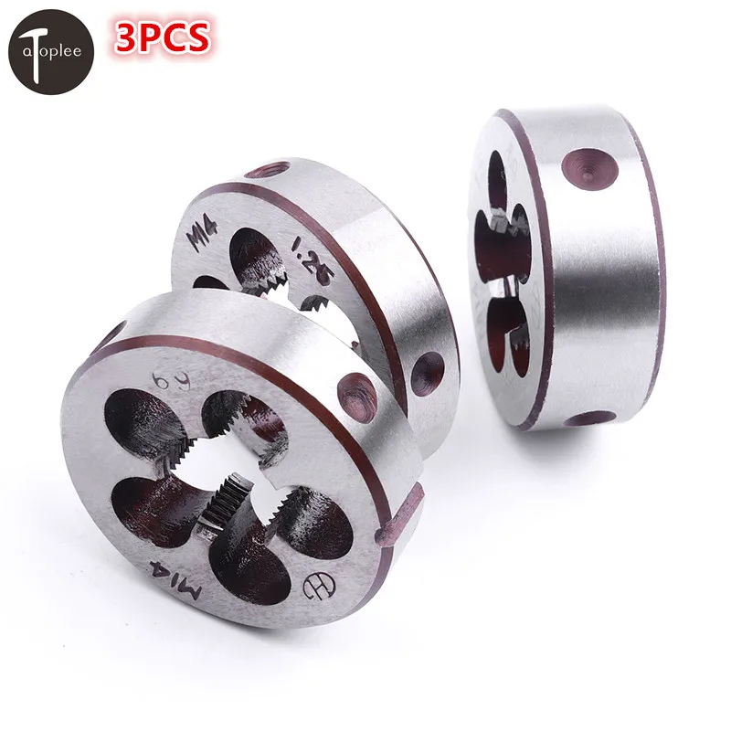 

3PCS M14 1.0/1.25/1.5 Metric Threading Die Alloy Steel 38mm Outside Dia Screw Thread Round Die Machining Thread Tools
