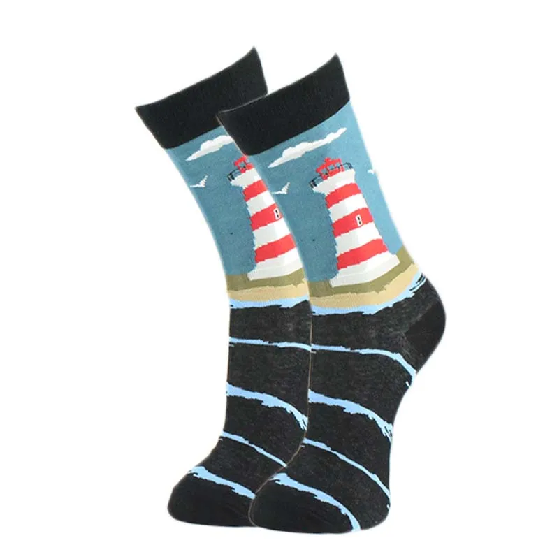 [COSPLACOOL] Мужские красивые носки в стиле Харадзюку Новинка для свадьбы, креативные носки с пандой, мужские цветные забавные носки унисекс, подарки - Цвет: 22