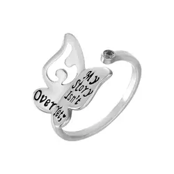 925 пробы Серебряное сердце семиколон кольца украшения для женщин подарок поддержка осведомленности ювелирные изделия обручальное кольцо