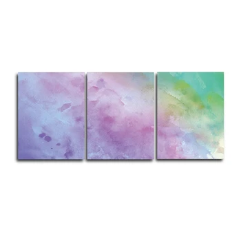 

Laeacco Abstract Watercolor Canvas Painting Calligraphy 3 Pieces Wall Art Posters and Prints Picture Living Room Home Decoration
