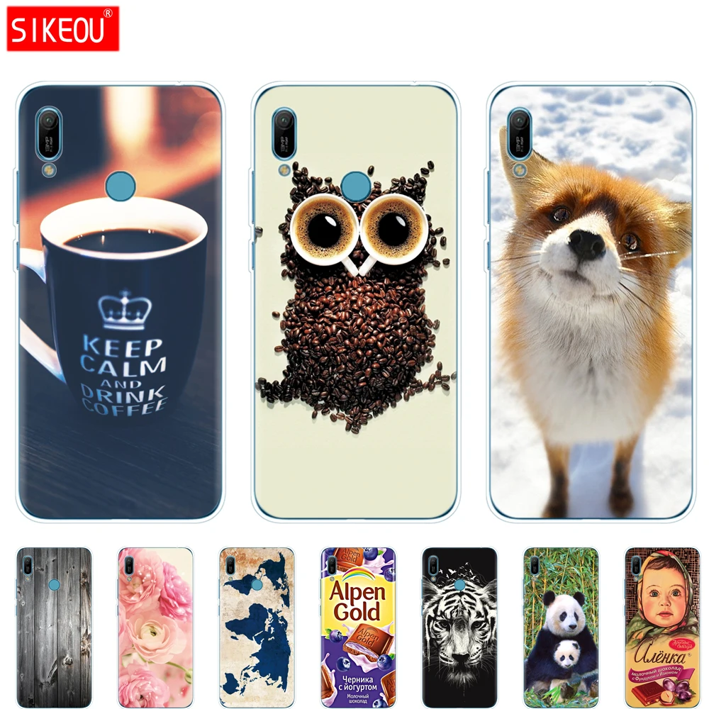 هواوي y6 2019 حالة هواوي Y6 2019 سيليكون غطاء من البولي يوريثان الحراري لينة الهاتف حافظة لهاتف Huawei Y6 2019 MRD-LX1 MRD-LX1F Y 6 برو Y6Prime حالة