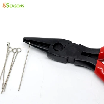 

8SEASONS Hot Sale High Quality Red Round Nose and Concave Pliers Beading Jewelry Hand Tool (B08925) 12.5cm Long 8Seasons