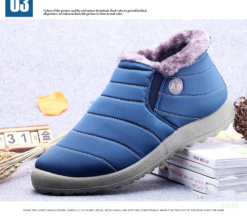 Г. Новая женская зимняя обувь однотонные зимние ботинки нескользящая подошва из плюша, сохраняющие тепло водонепроницаемые лыжные ботинки Zapatos de mujer