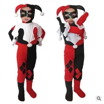 

Kids Harley Quinn Costume Joker Girl Cosplay Full Bodysuit Arkham City Superhero Costumes Halloween Fancy Dress for Children