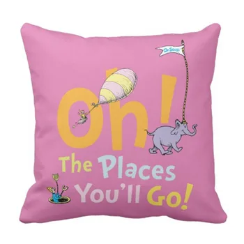

row Pillow Cover Cute Youll Dr Seuss Oh Places You Ll Graduation Decorative Pillow Case Home Decor Square 18 x 18 Inch Pillowcas
