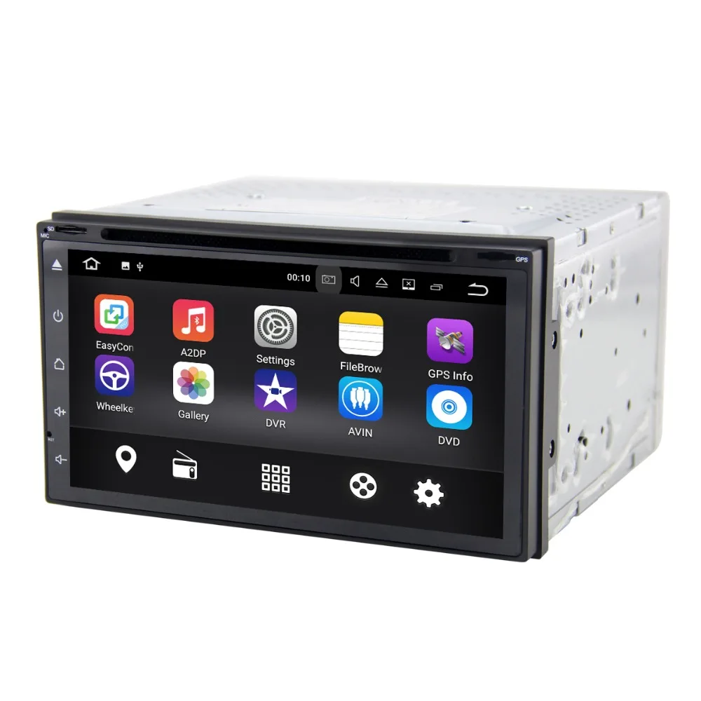 Excellent 6.95 inch android 7.1 full touch screen universal car dvd player for Nissan/ Hyundai unit with radi/gps/wifi/3g/obd2/camera/tv 3