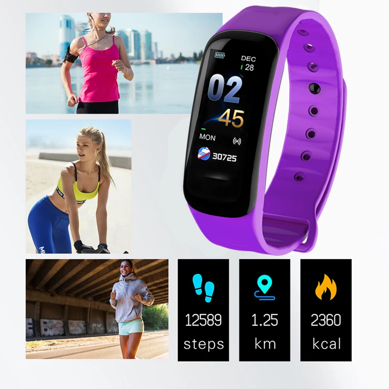 

BANGWEI New Women Smart Sport Watch LED Color Screen Waterproof Smart Watch Heart Rate Monitor Watch Vibrate Call Reminder