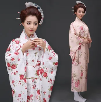 

4 Color Junoesque Vintage Yukata Japanese Haori Kimono with Obi Cosplay Women Dress Fashion Women Cloth