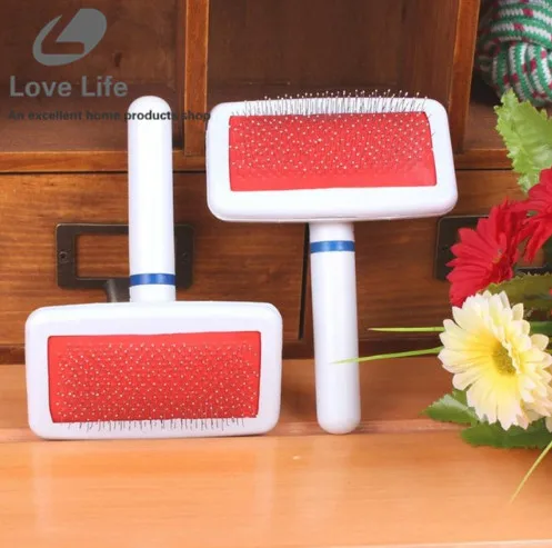 New Pet Dog brush comb Red Puppy Cat Hair Grooming Slicker Comb for dogs Gilling Brush Quick Clean pet grooming tool | Дом и сад