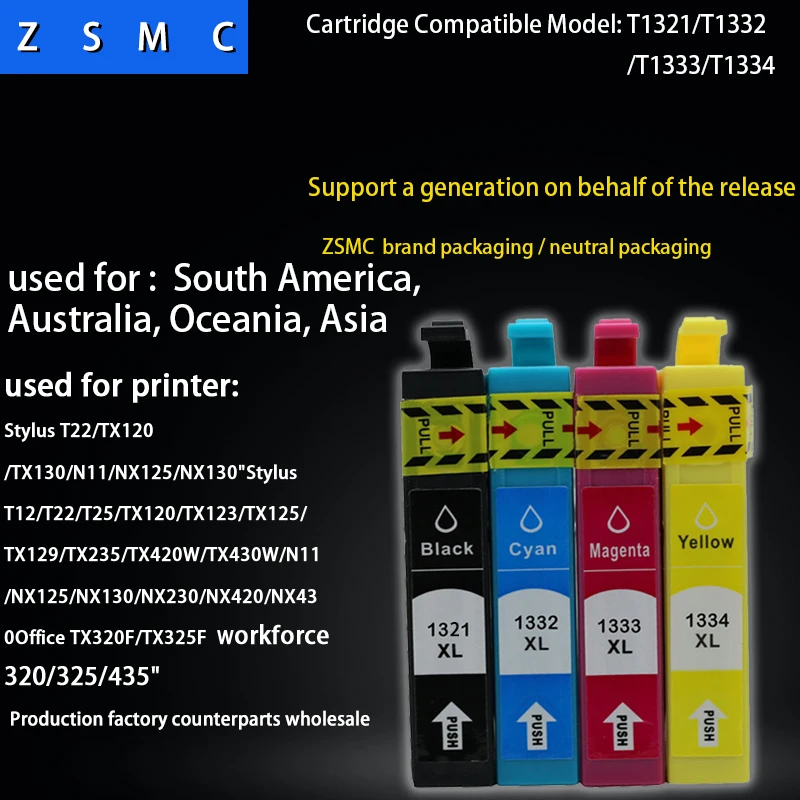 

4pcs Compatible epson 132 T1321 ink cartridge for N11/NX125/NX130 printer