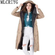 Новинка, зимний женский ультра-светильник, 90% утиный пух, длинная куртка с капюшоном, теплое пальто, парка для женщин, chaquetas mujer LX287