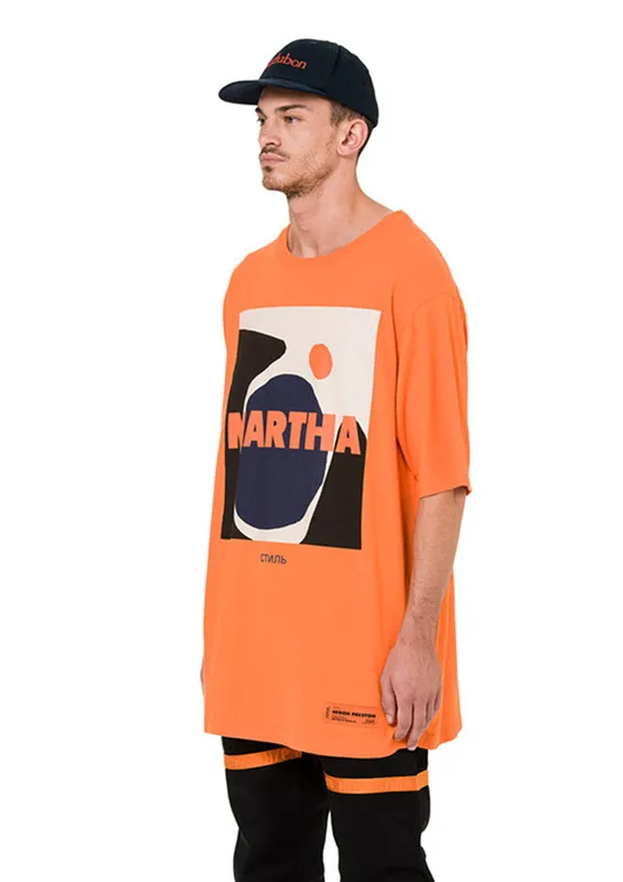 

Heron Preston T-shirts 19 Streetwear Hip Hop Angel Embroidery H P T Shirts Top Tees Couple Orange Heron Preston T Shirt